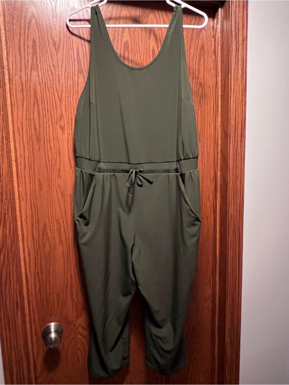 all in motion Olive Green Sleeveless Jumpsuit with Drawstring